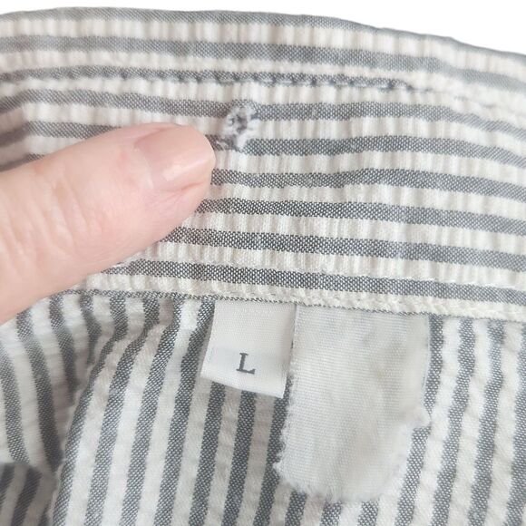 Winnie The Pooh Seersucker Embroidered Camp Shirt-Grandmacore-Gray/White-Loose L - Picture 9 of 10